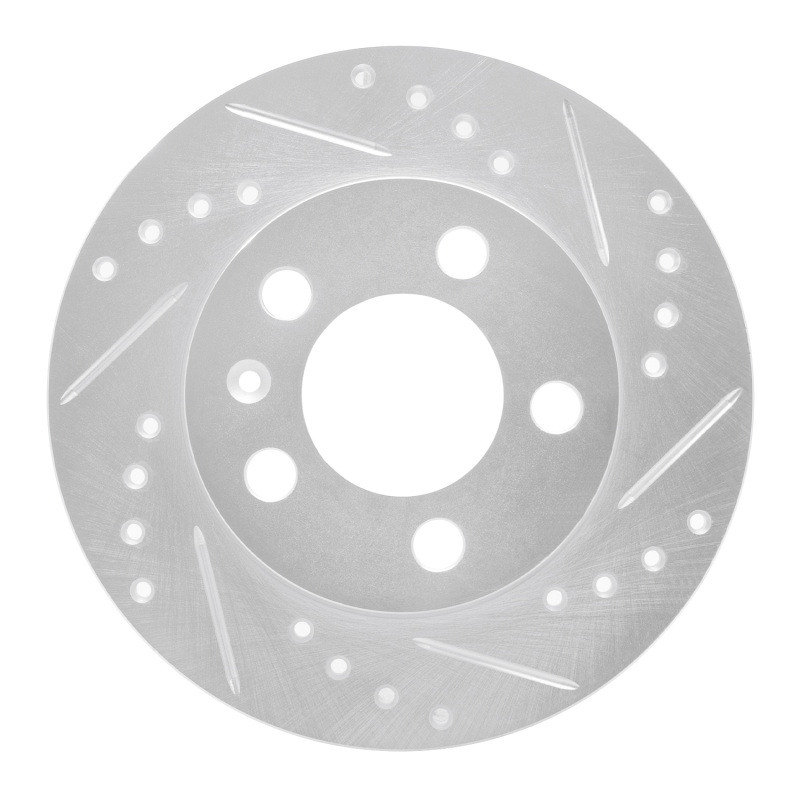 Audi TT Quattro Brake Rotor (1) - Rear Right - R1 Concepts - Drilled & Slotted - Silver - `01-`06